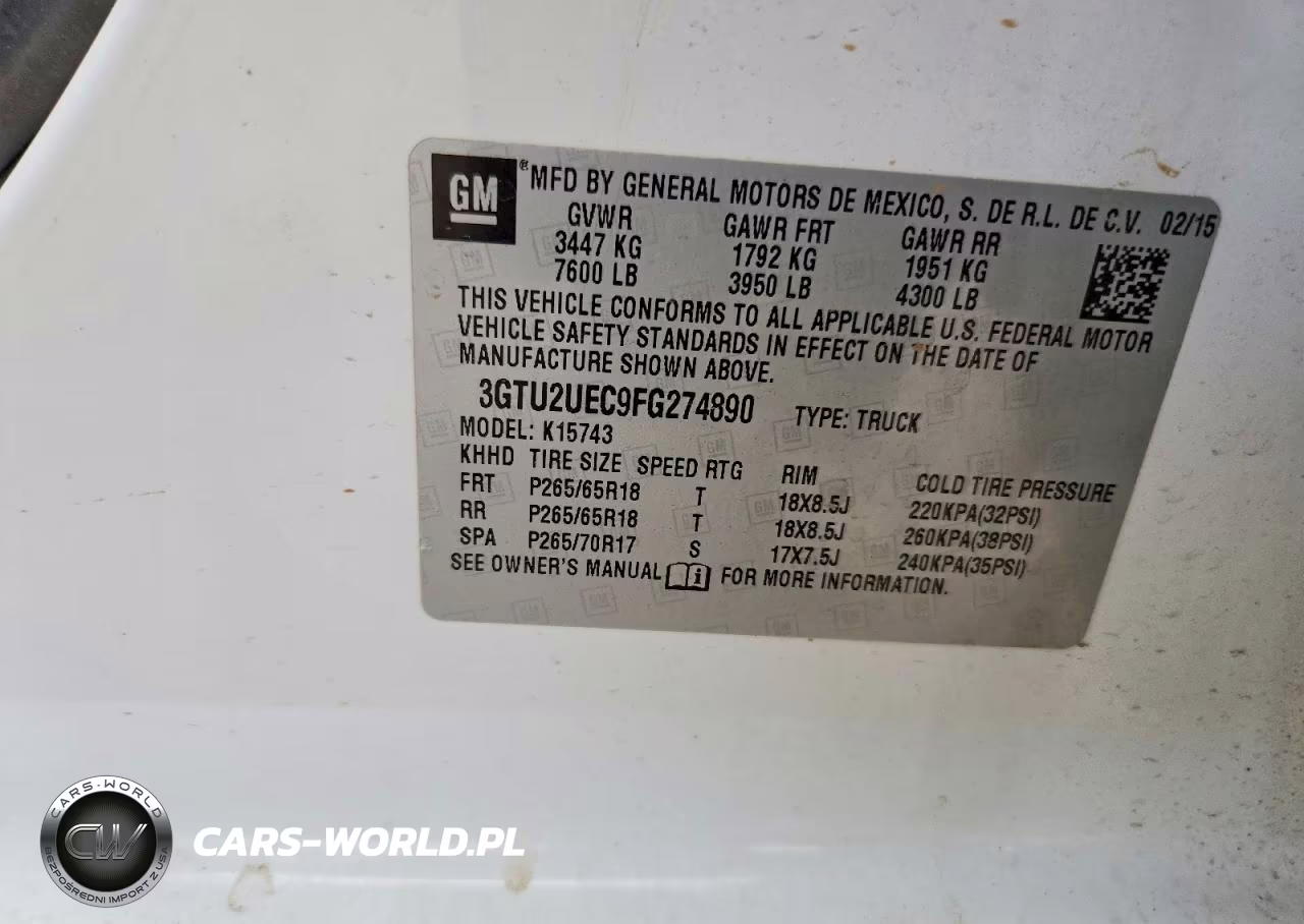 2015 GMC Sierra K1500 Sle VIN:3GTU2UEC9FG274890 - 12