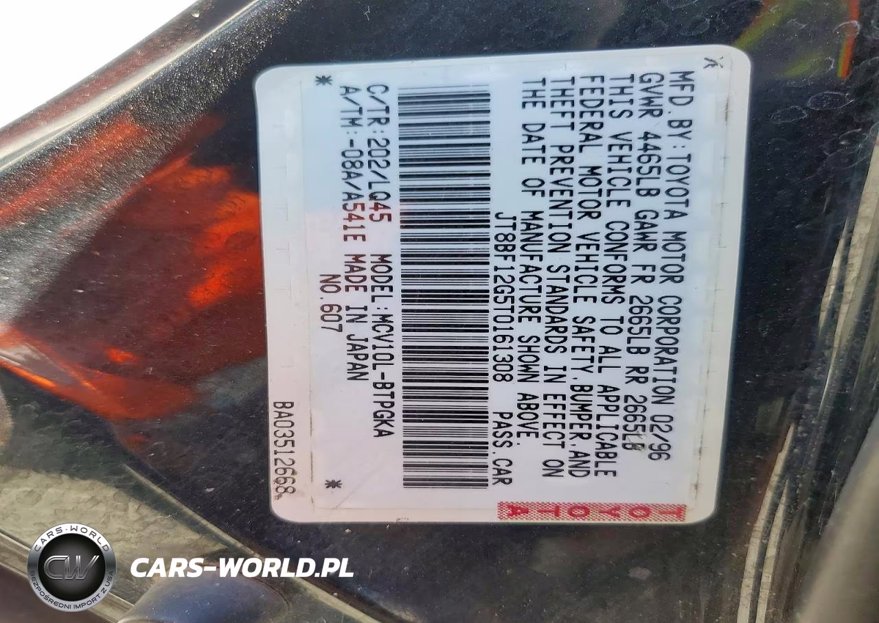 1996 Lexus Es 300 VIN:JT8BF12G5T0161308 - 12