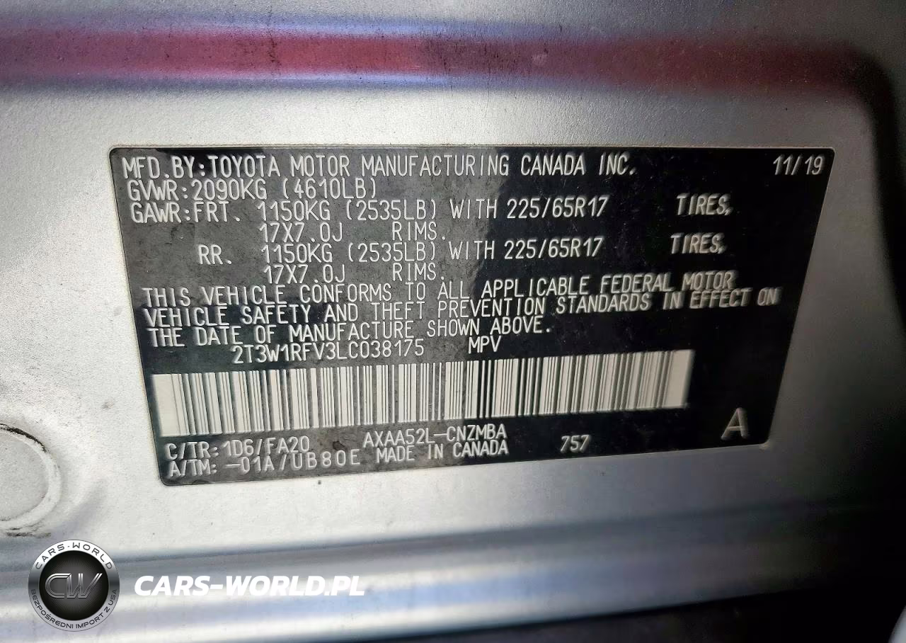2020 Toyota Rav4 Xle VIN:2T3W1RFV3LC038175 - 13