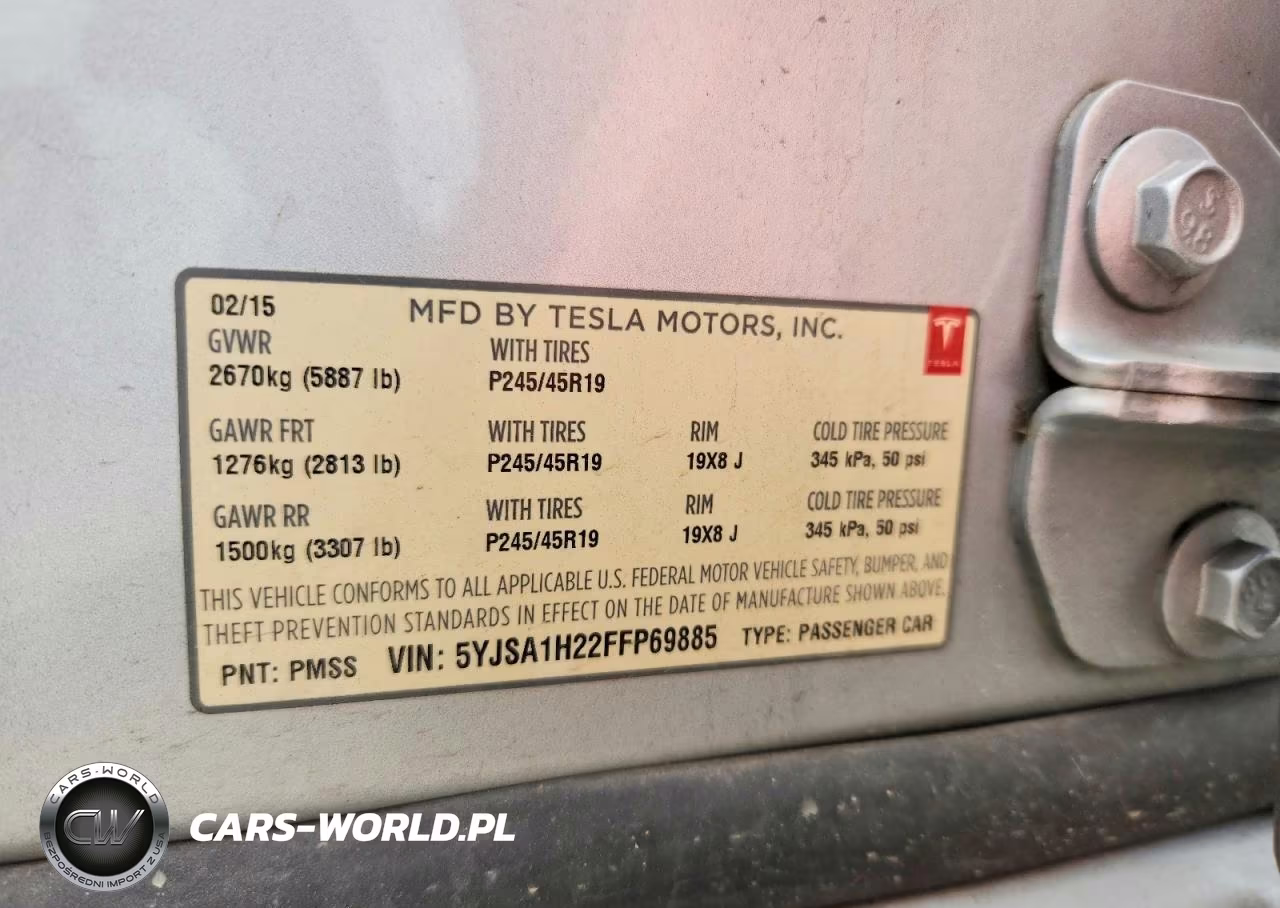 2015 Tesla Model S 85D VIN:5YJSA1H22FFP69885 - 12