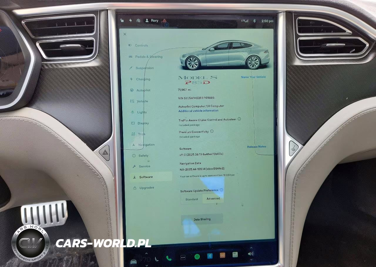 2015 Tesla Model S 85D VIN:5YJSA1H22FFP69885 - 9