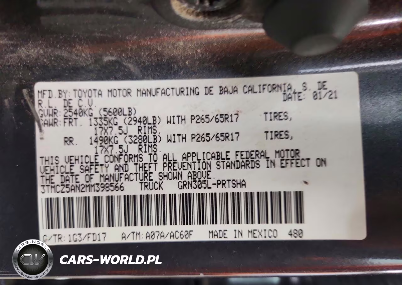 2021 Toyota Tacoma Trd Sport VIN:3TMCZ5AN2MM398566 - 12