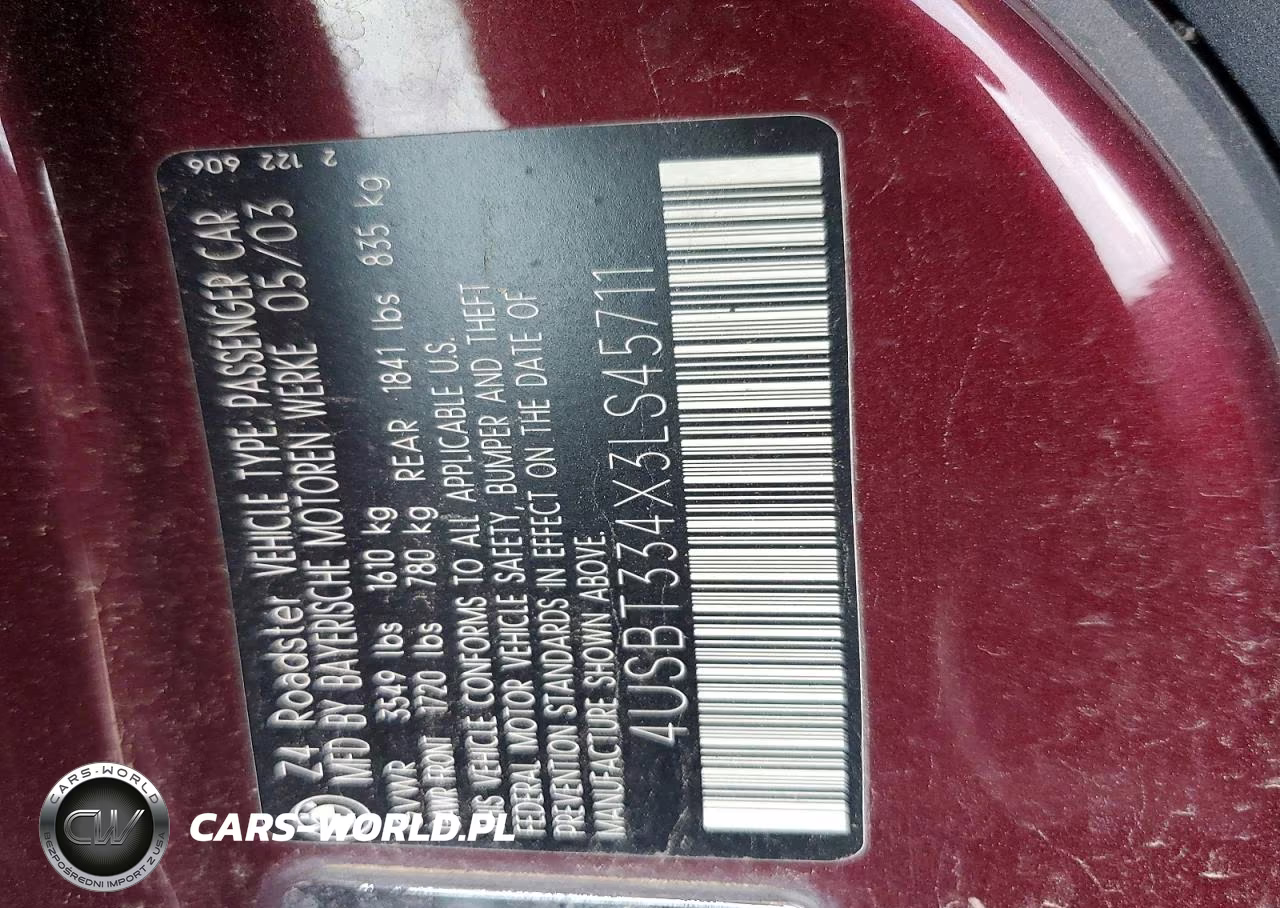 2003 BMW Z4 2.5 VIN:4USBT334X3LS45711 - 12