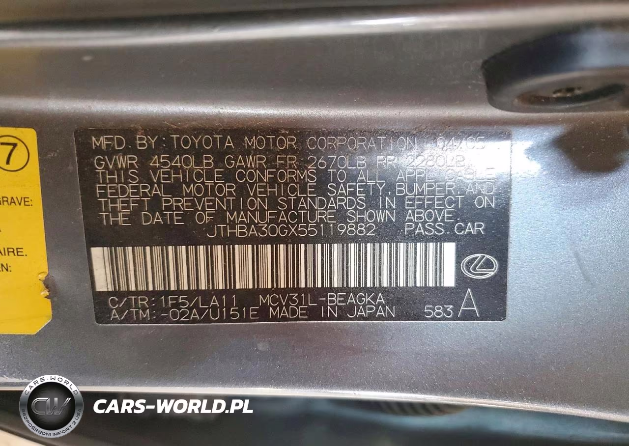 2005 Lexus Es 330 VIN:JTHBA30GX55119882 - 12