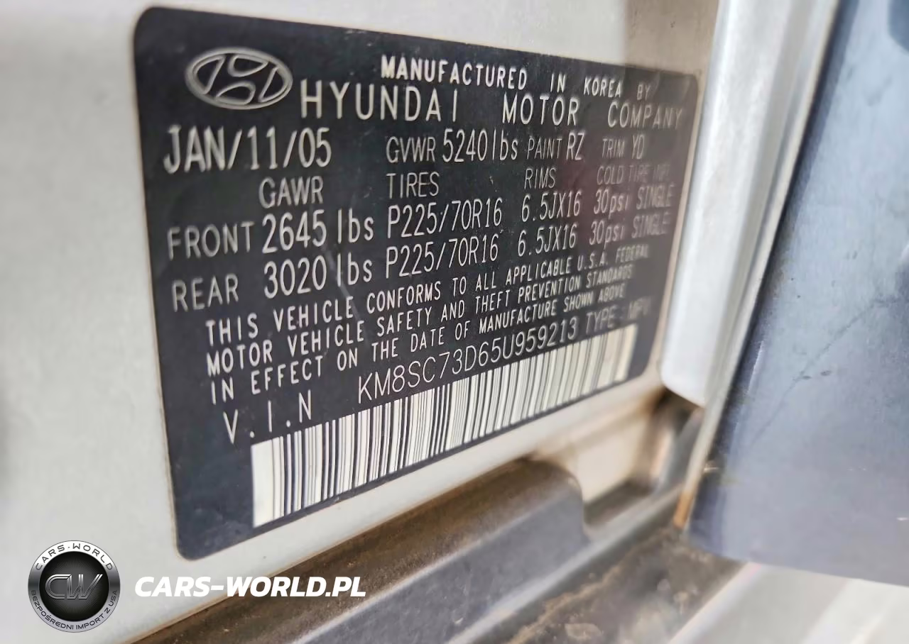 2005 Hyundai Santa Fe Gls VIN:KM8SC73D65U959213 - 13