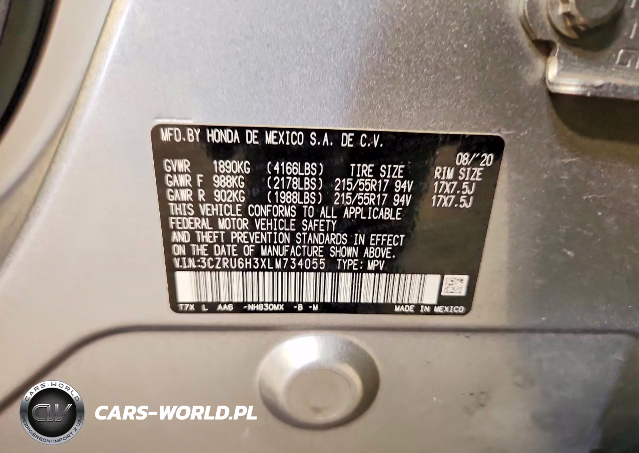 2020 Honda Hr-V Lx VIN:3CZRU6H3XLM734055 - 13