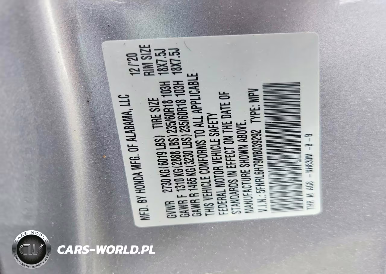 2021 Honda Odyssey Exl VIN:5FNRL6H79MB039292 - 13