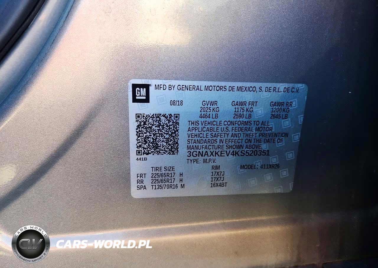 2019 Chevrolet Equinox Lt VIN:3GNAXKEV4KS520351 - 13