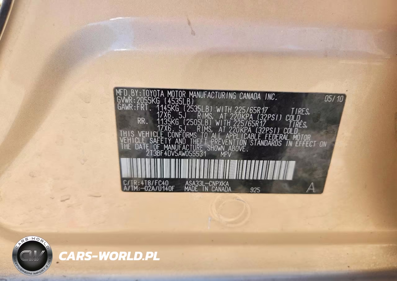 2010 Toyota Rav4 Base VIN:2T3BF4DV5AW055531 - 13
