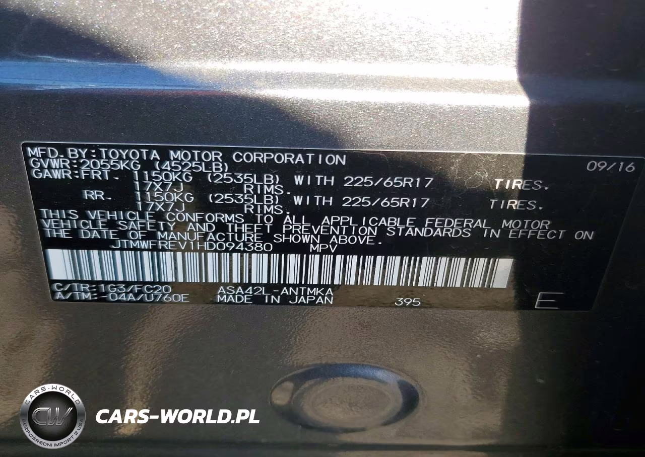 2017 Toyota Rav4 Xle VIN:JTMWFREV1HD094380 - 14