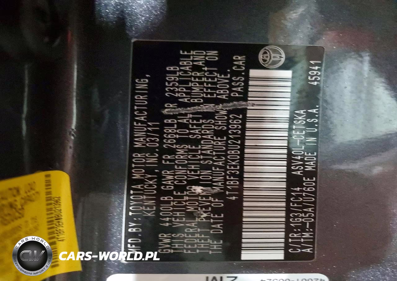 2011 Toyota Camry Se VIN:4T1BF3EK0BU213962 - 12