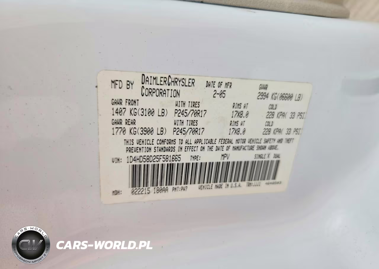 2005 Dodge Durango Limited VIN:1D4HD58D25F581665 - 13