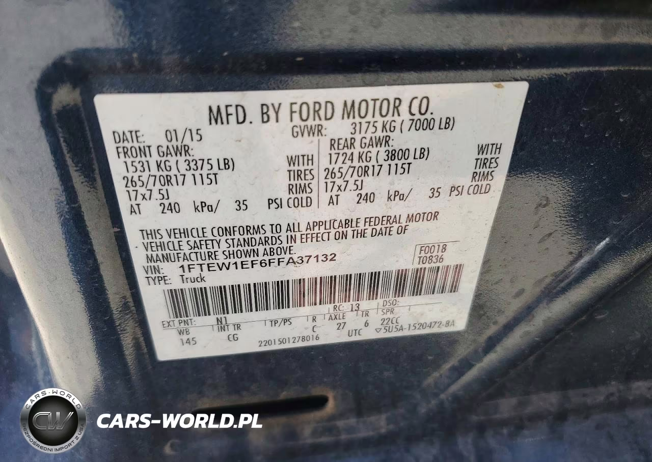 2015 Ford F150 Supercrew VIN:1FTEW1EF6FFA37132 - 12