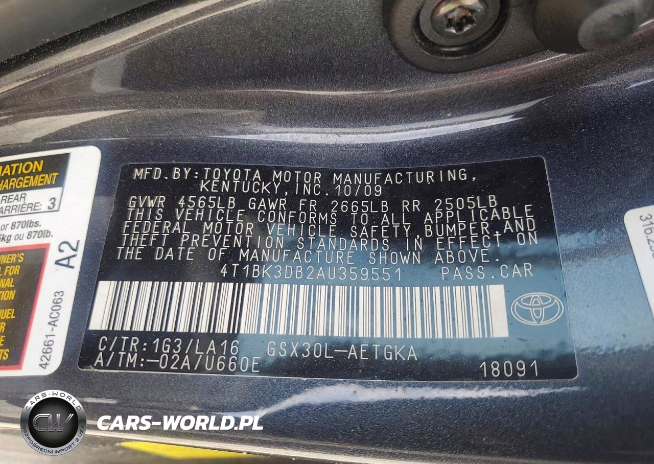 2010 Toyota Avalon Xls VIN:4T1BK3DB2AU359551 - 12