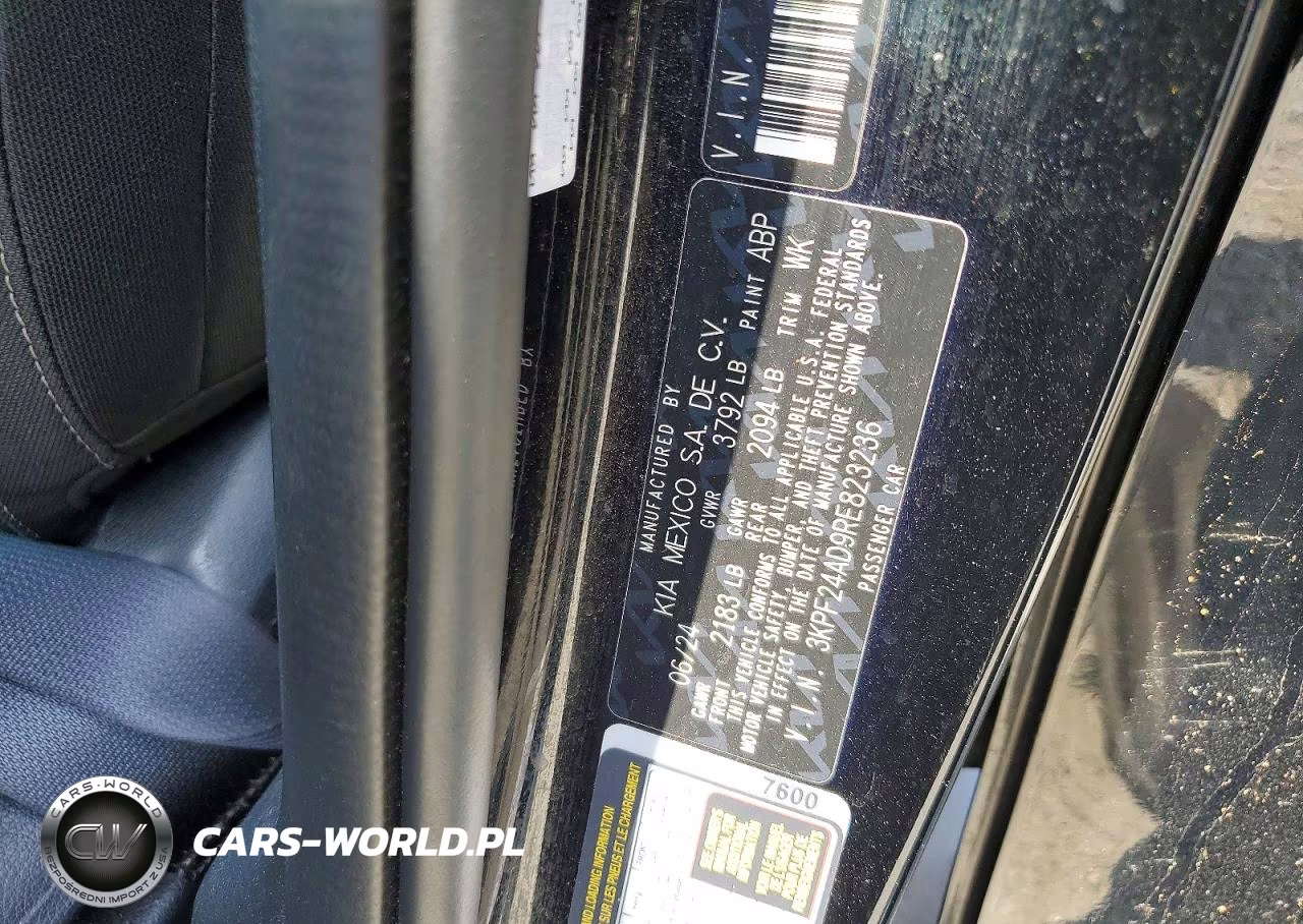 2024 Kia Forte Lx VIN:3KPF24AD9RE823236 - 12