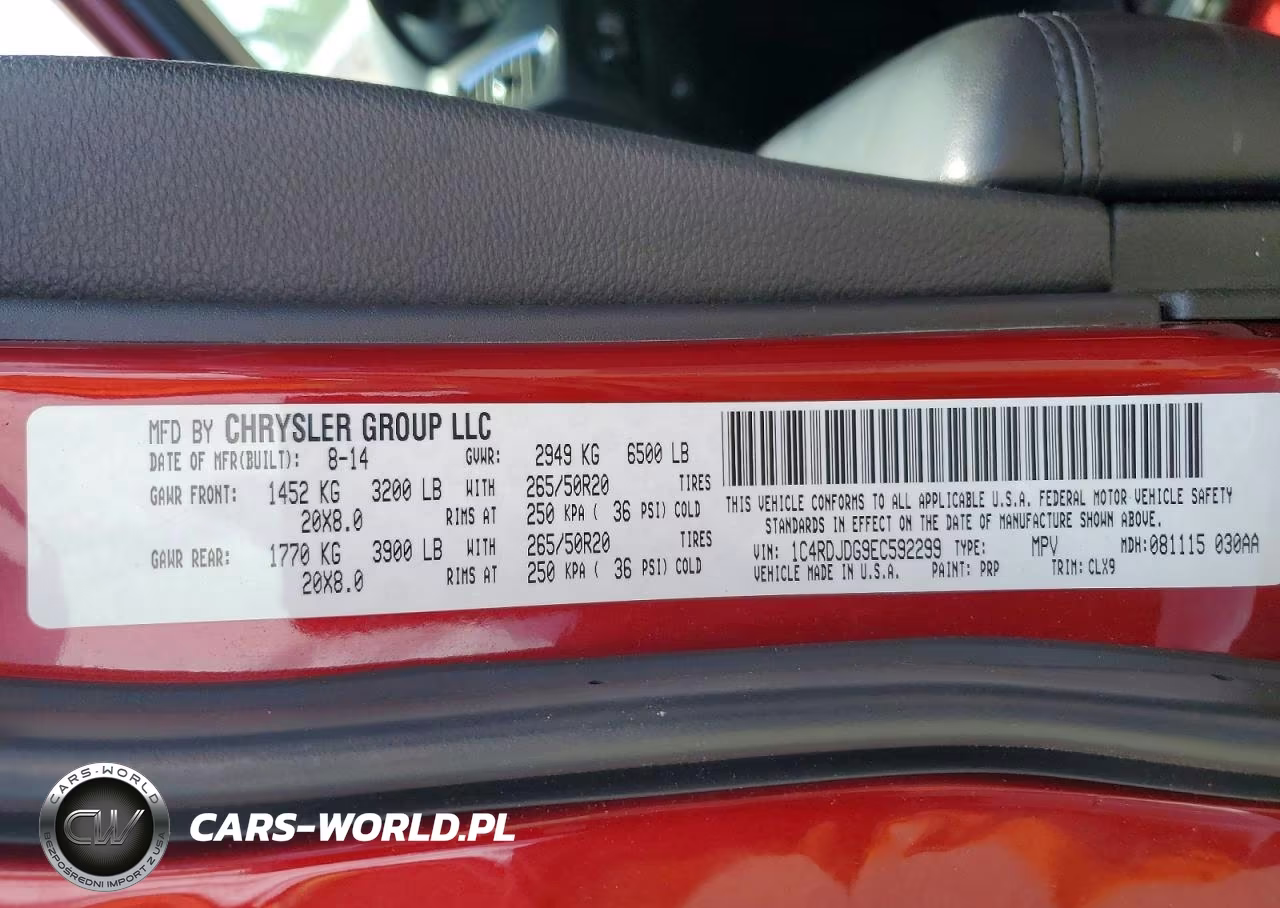 2014 Dodge Durango Limited VIN:1C4RDJDG9EC592299 - 14
