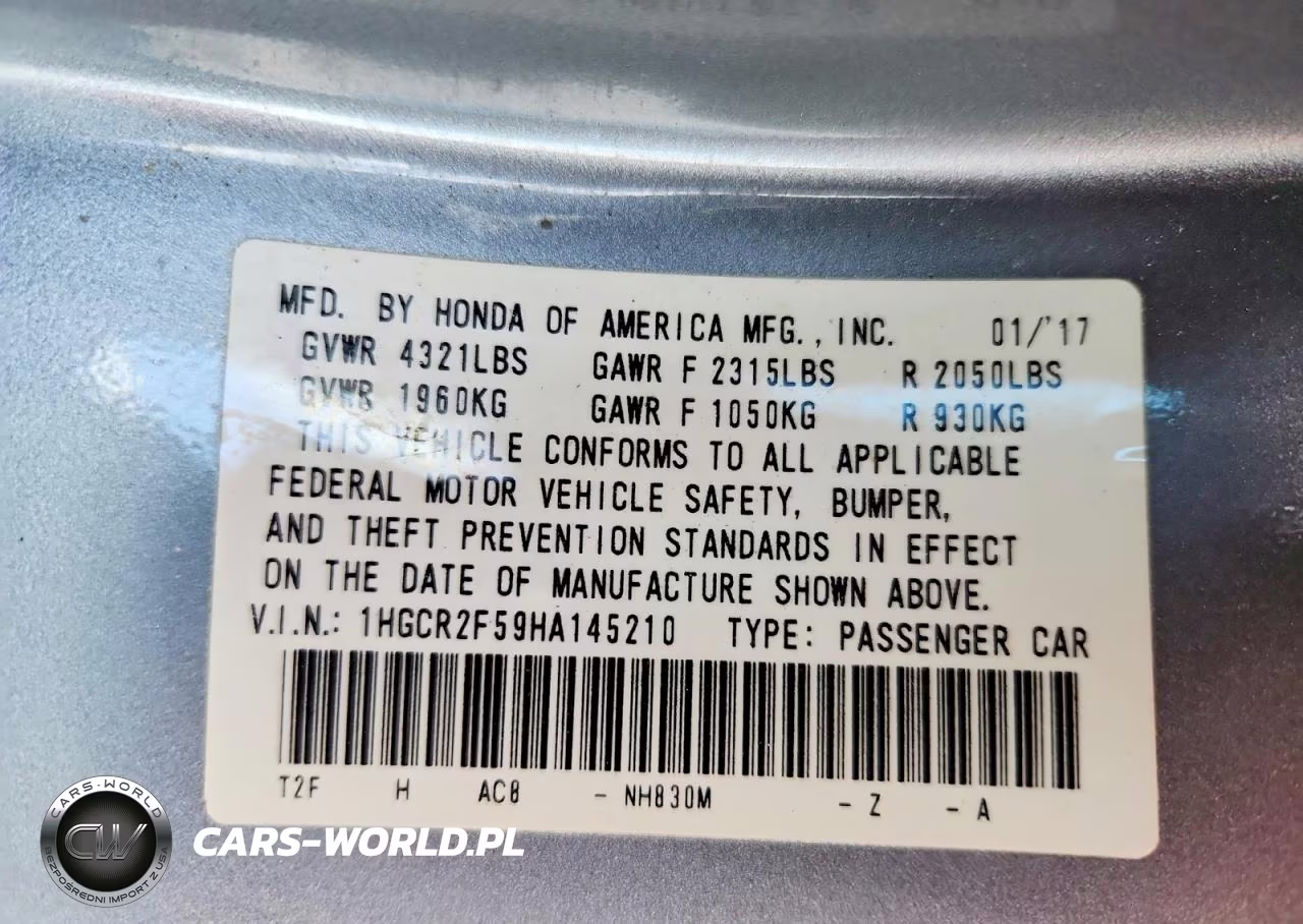 2017 Honda Accord Sport VIN:1HGCR2F59HA145210 - 12