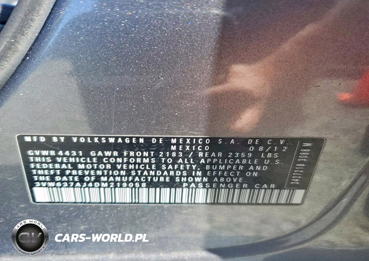 2013 Volkswagen Jetta Hybrid VIN:3VW637AJ4DM219058 - 12