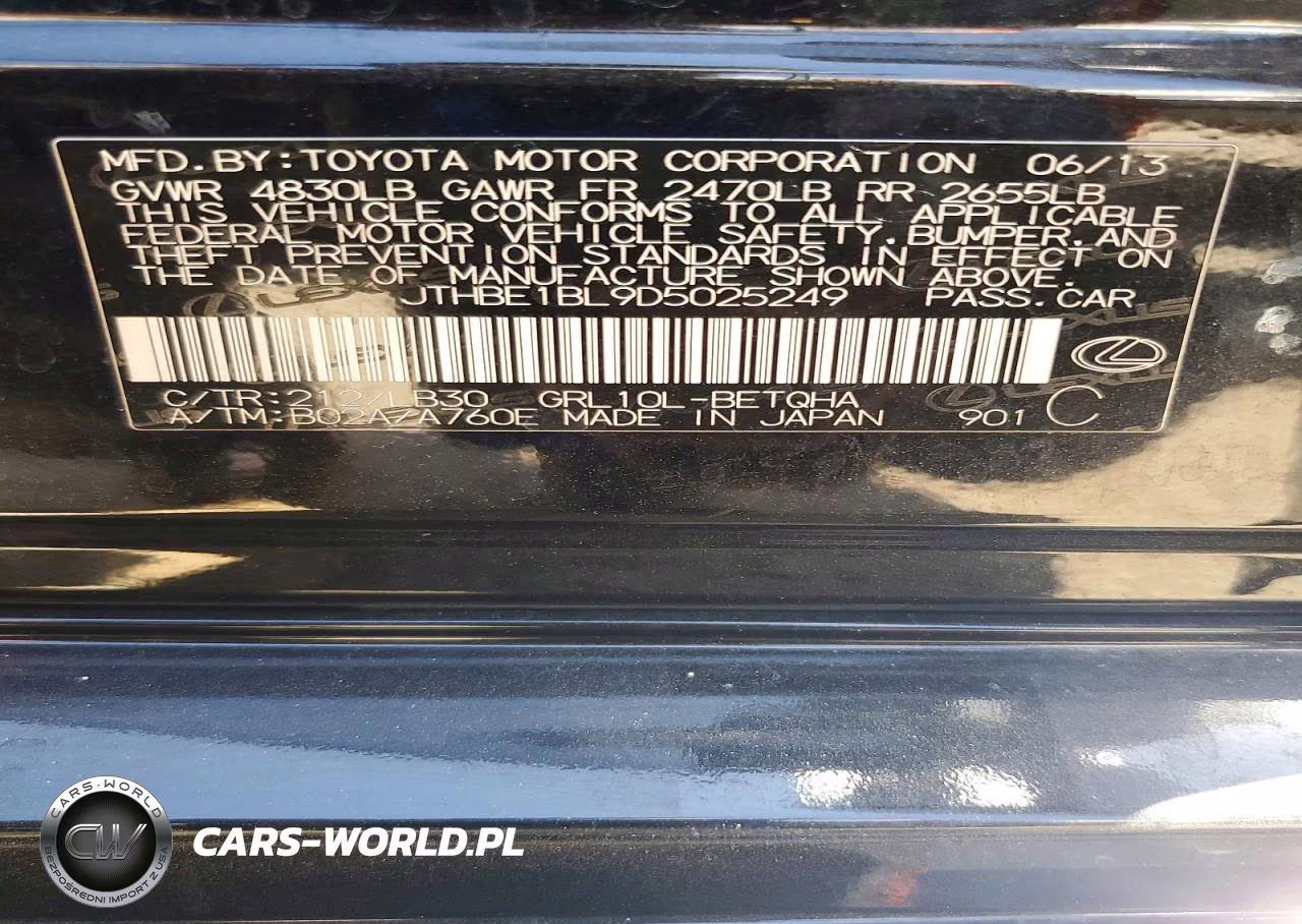 2013 Lexus Gs 350 VIN:JTHBE1BL9D5025249 - 12