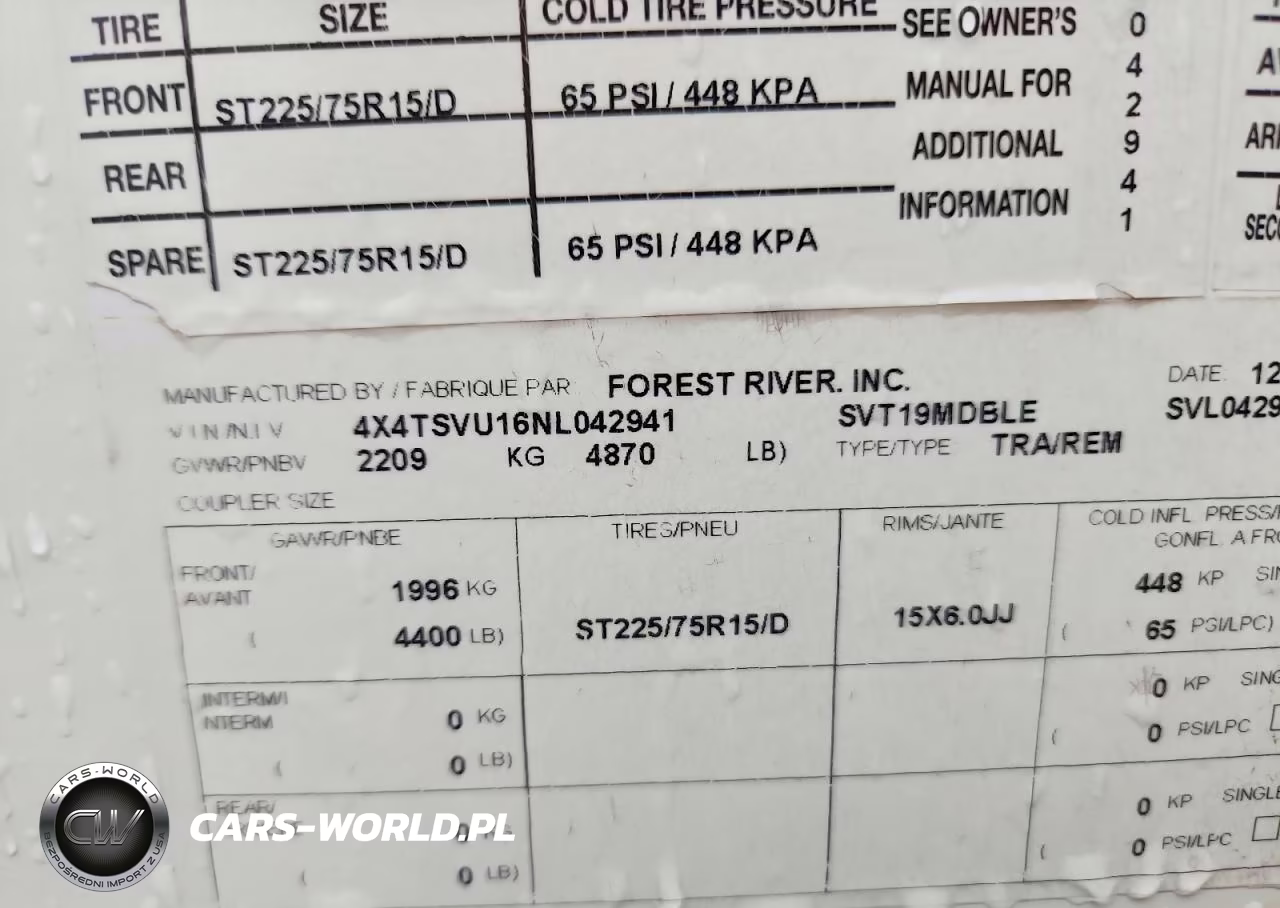 2022 Forest River Surveyor Camper VIN:4X4TSVU16NL042941 - 10