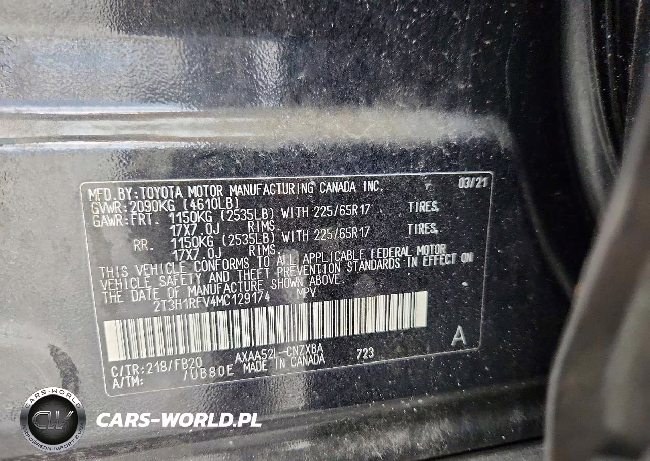 2021 Toyota Rav4 Le VIN:2T3H1RFV4MC129174 - 13