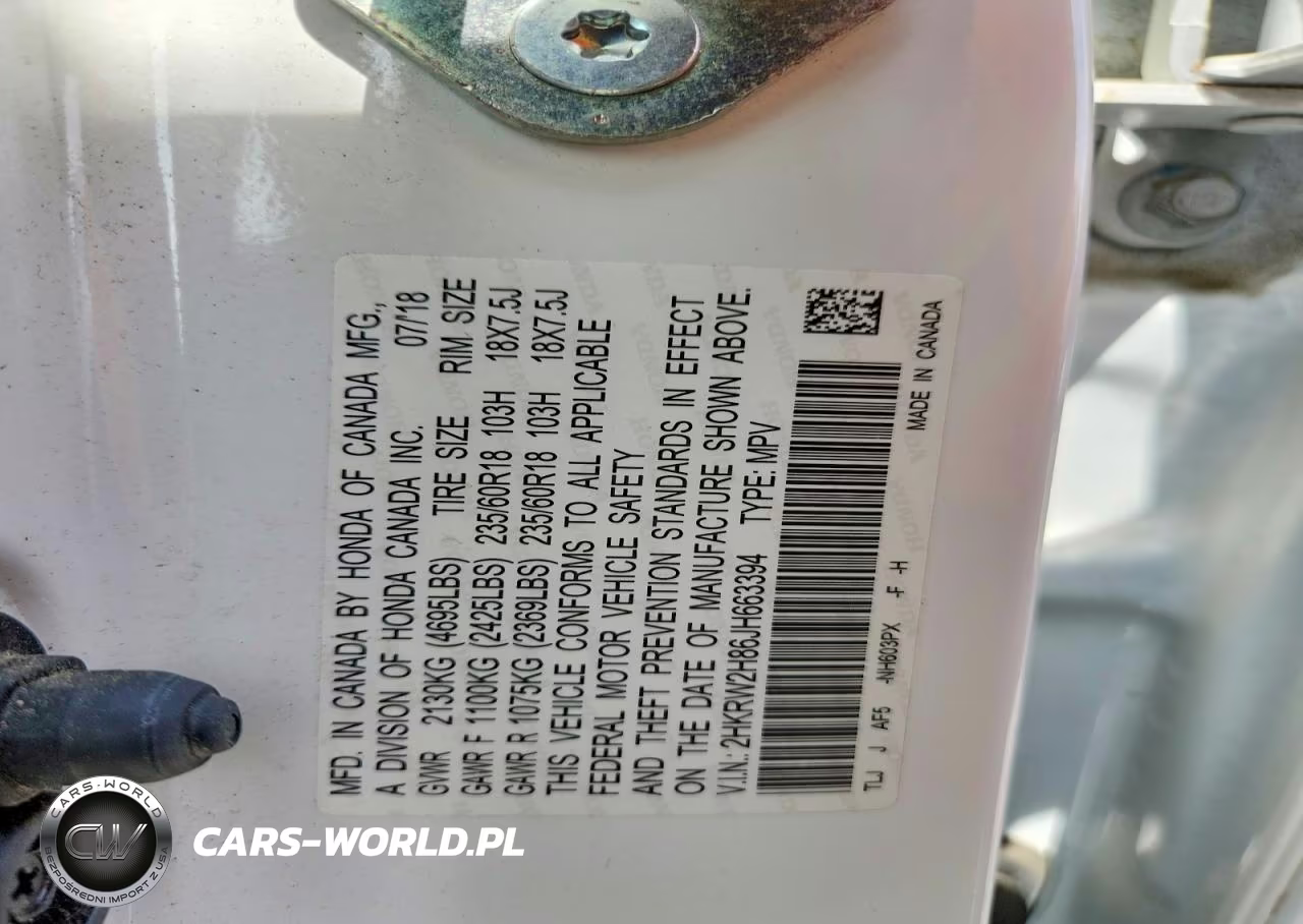 2018 Honda Cr-V Exl VIN:2HKRW2H86JH663394 - 13