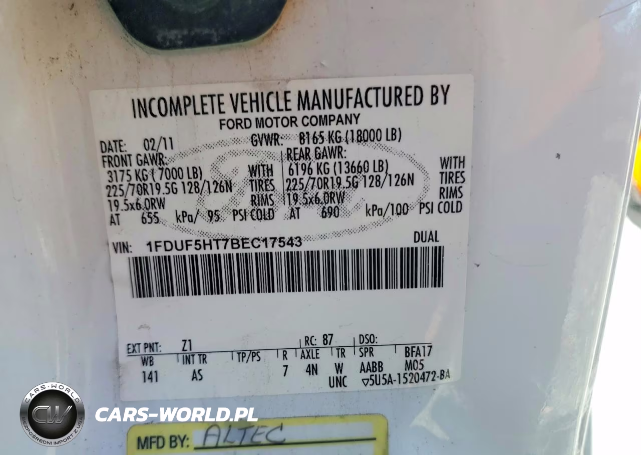 2011 Ford F550 Super Duty VIN:1FDUF5HT7BEC17543 - 12