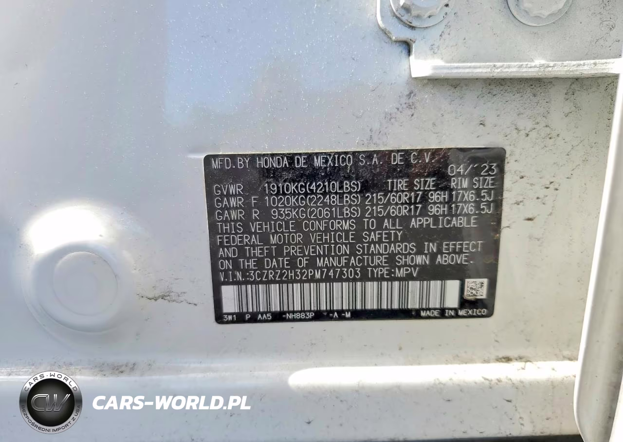 2023 Honda Hr-V Lx VIN:3CZRZ2H32PM747303 - 14