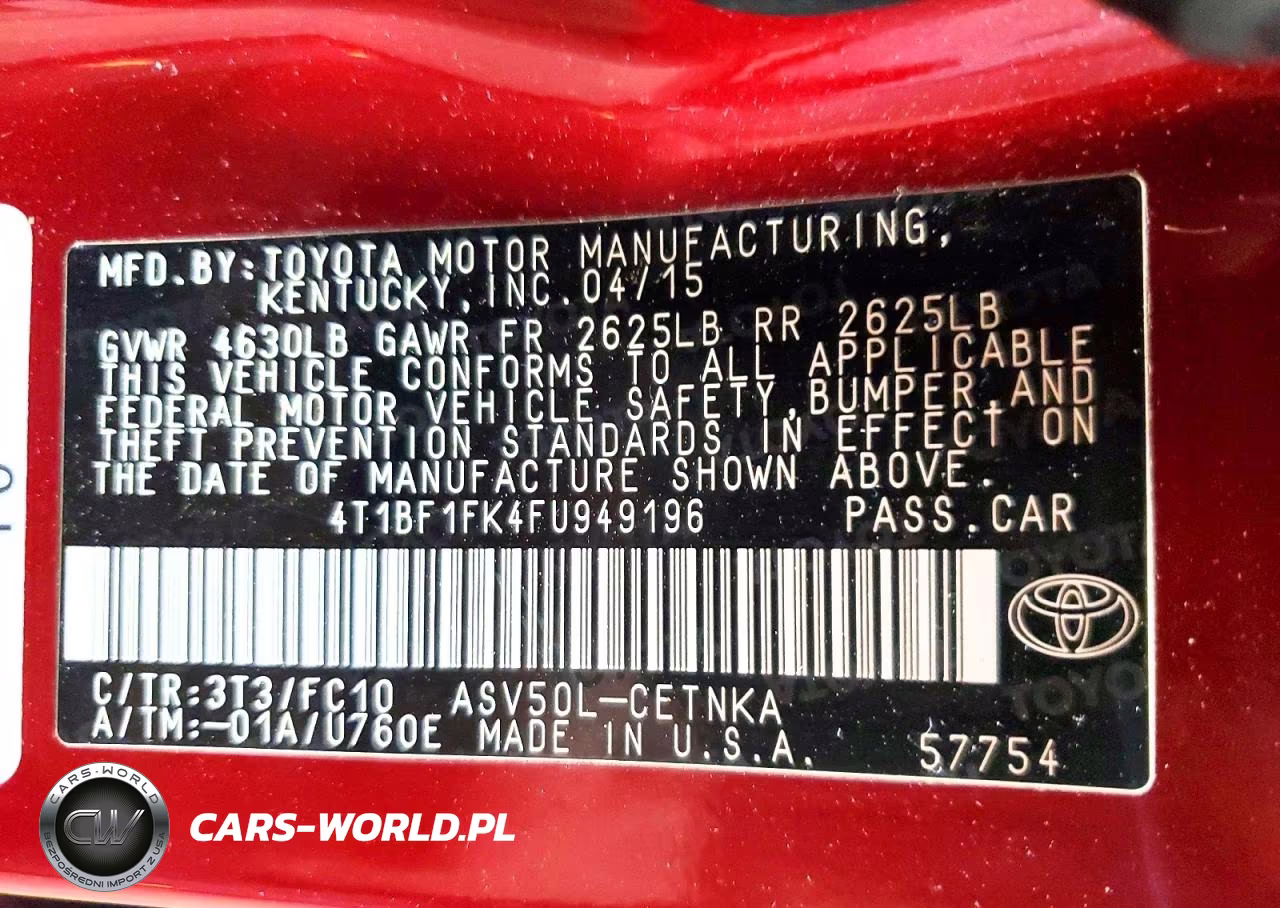 2015 Toyota Camry Le VIN:4T1BF1FK4FU949196 - 12