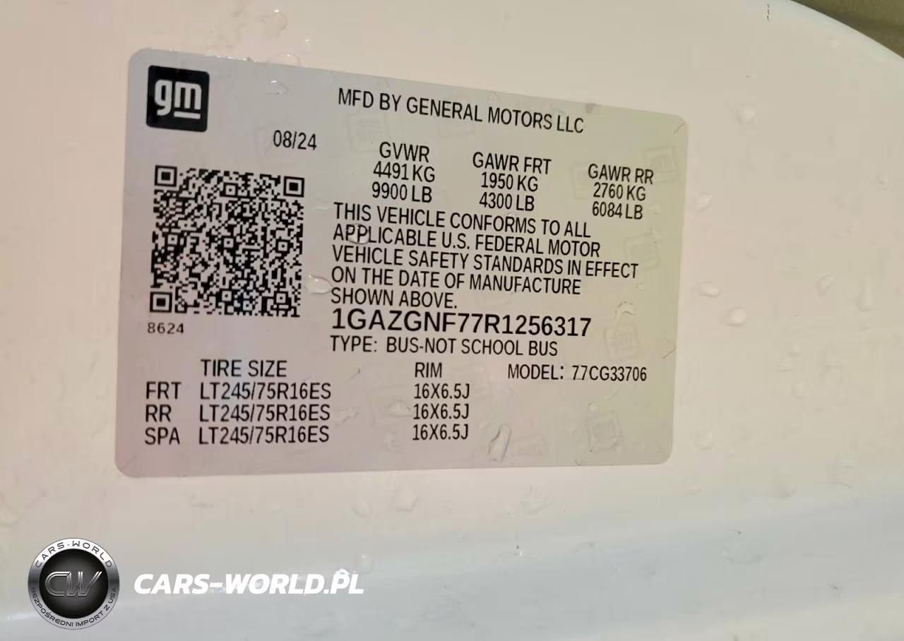 2024 Chevrolet Express G3500 Ls VIN:1GAZGNF77R1256317 - 13