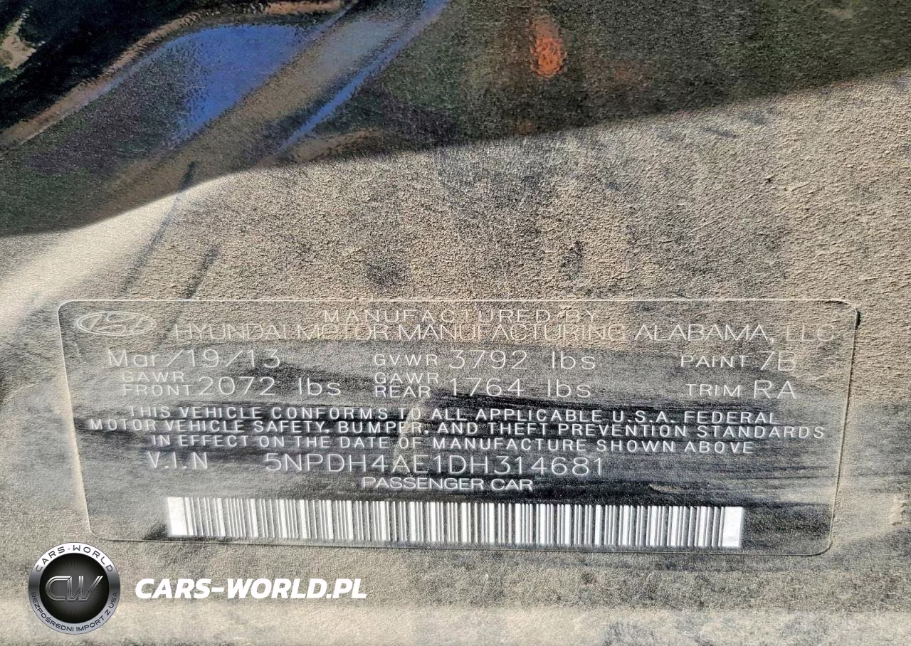 2013 Hyundai Elantra Gls VIN:5NPDH4AE1DH314681 - 12