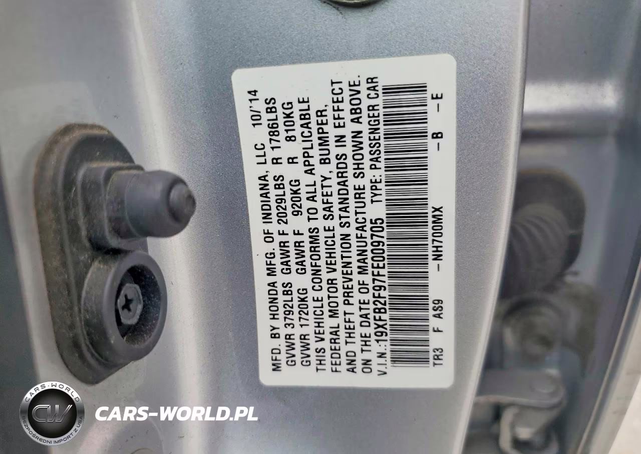 2015 Honda Civic Exl VIN:19XFB2F97FE009705 - 13