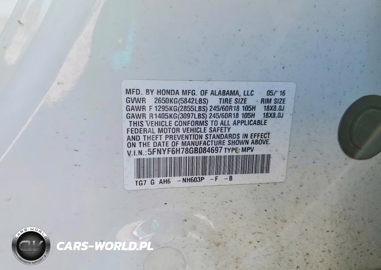 2016 Honda Pilot Exln VIN:5FNYF6H78GB084697 - 12