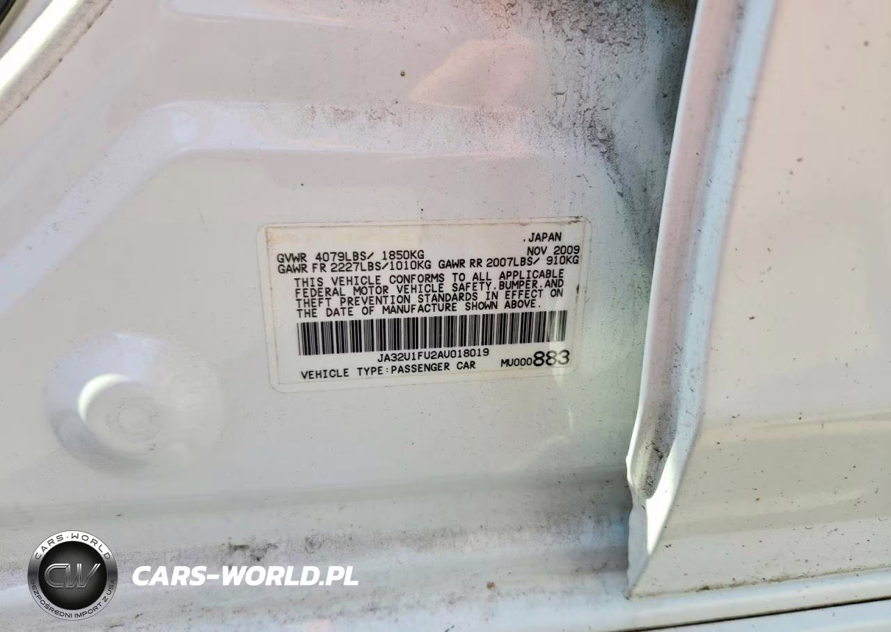 2010 Mitsubishi Lancer De VIN:JA32U1FU2AU018019 - 13