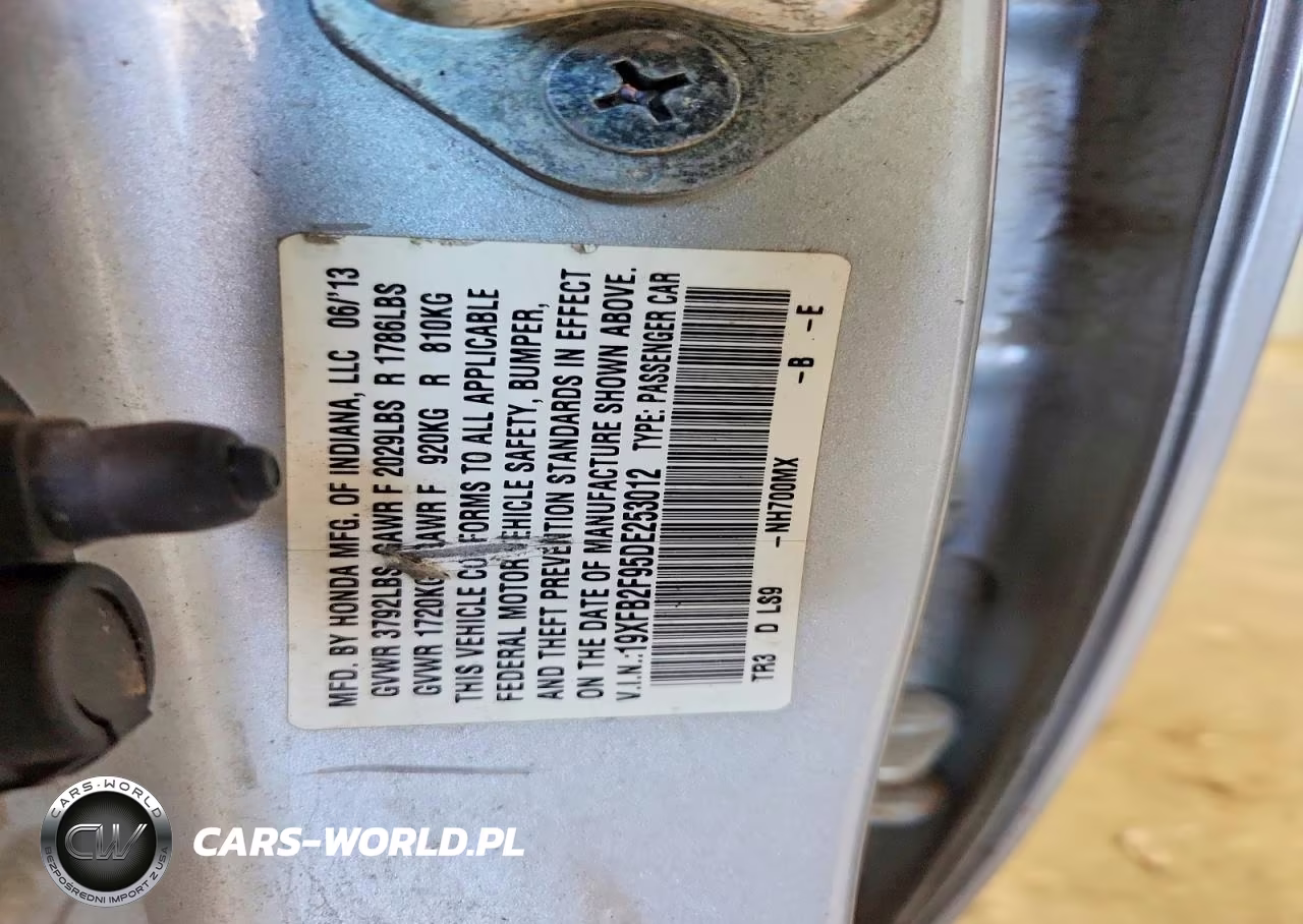 2013 Honda Civic Exl VIN:19XFB2F95DE253012 - 13