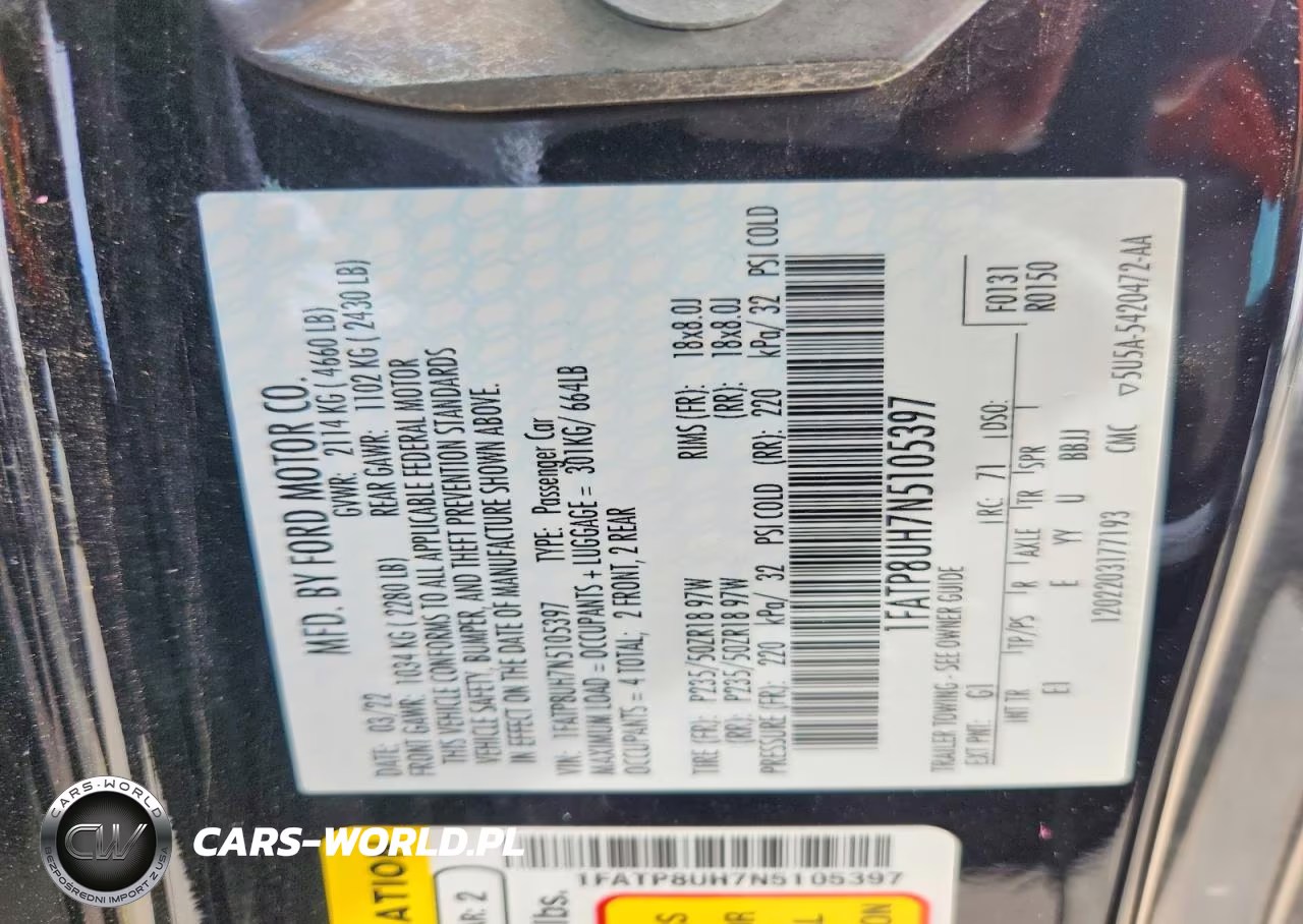 2022 Ford Mustang VIN:1FATP8UH7N5105397 - 12
