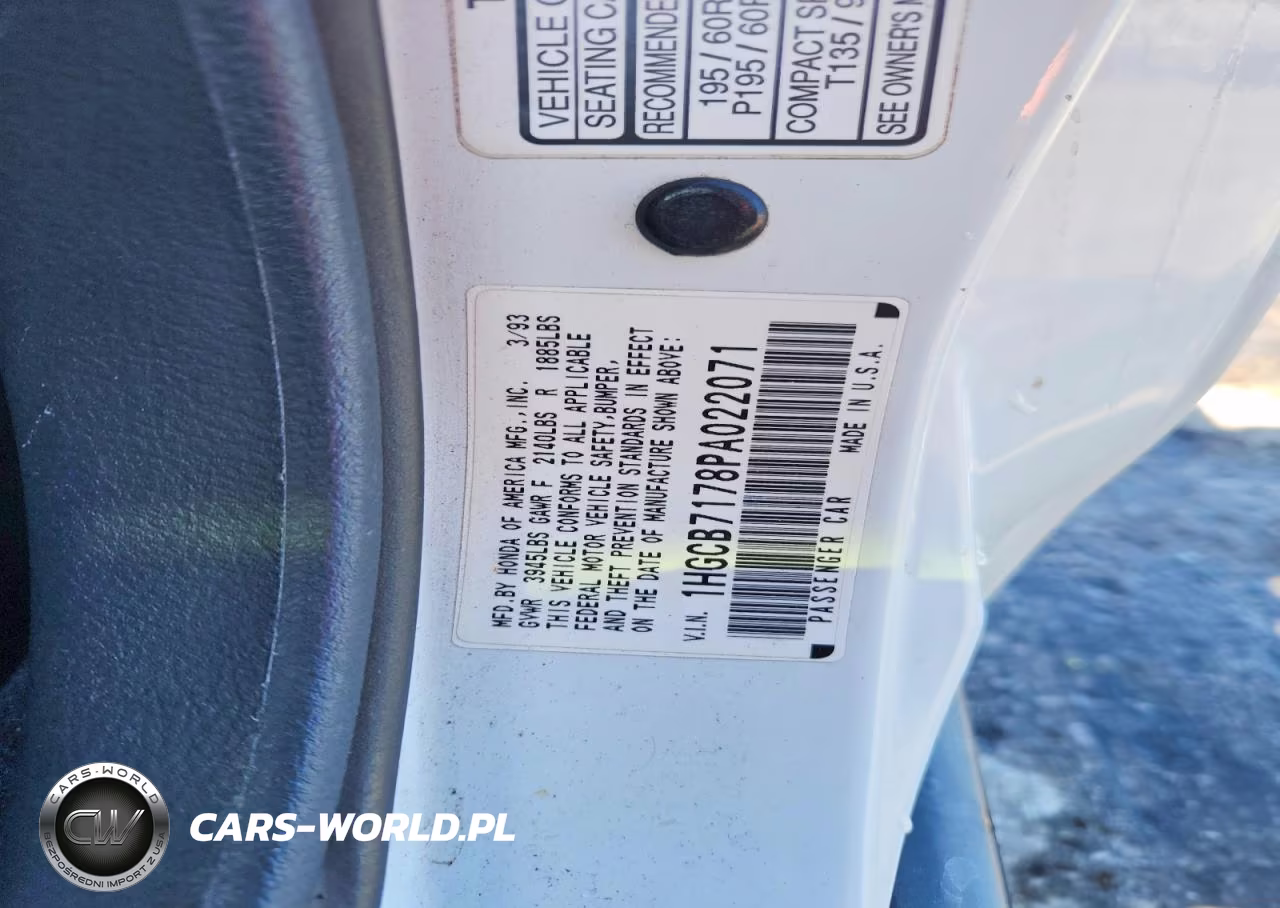 1993 Honda Accord Ex VIN:1HGCB7178PA022071 - 12