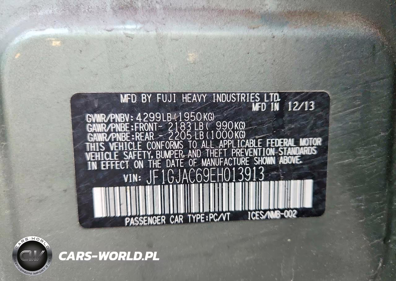 2014 Subaru Impreza Premium VIN:JF1GJAC69EH013913 - 12