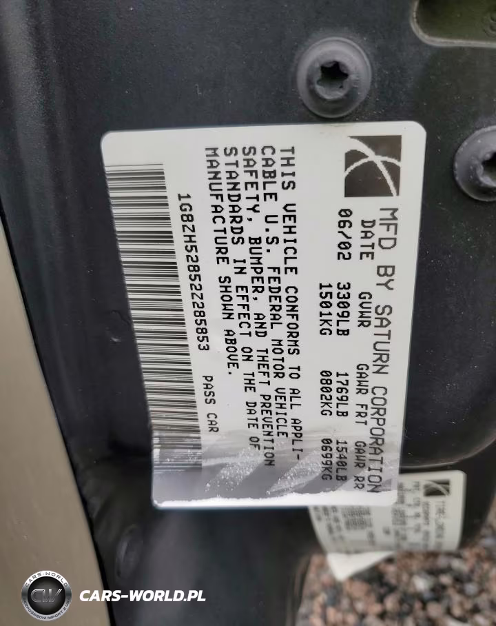 2002 Saturn Sl1 VIN:1G8ZH52852Z285853 - 12