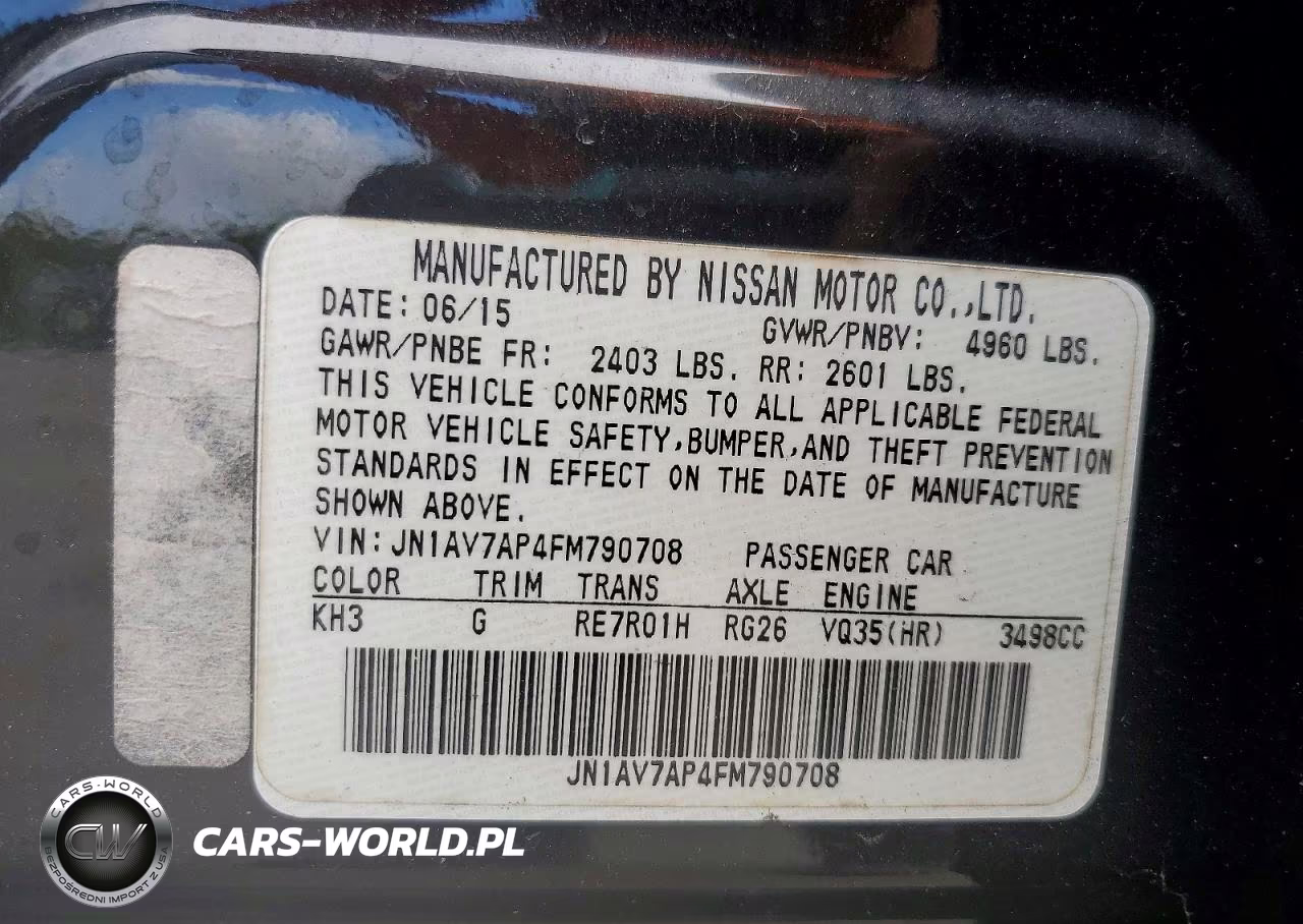 INFINITI Q50 HYBRID VIN:JN1AV7AP4FM790708 - 13