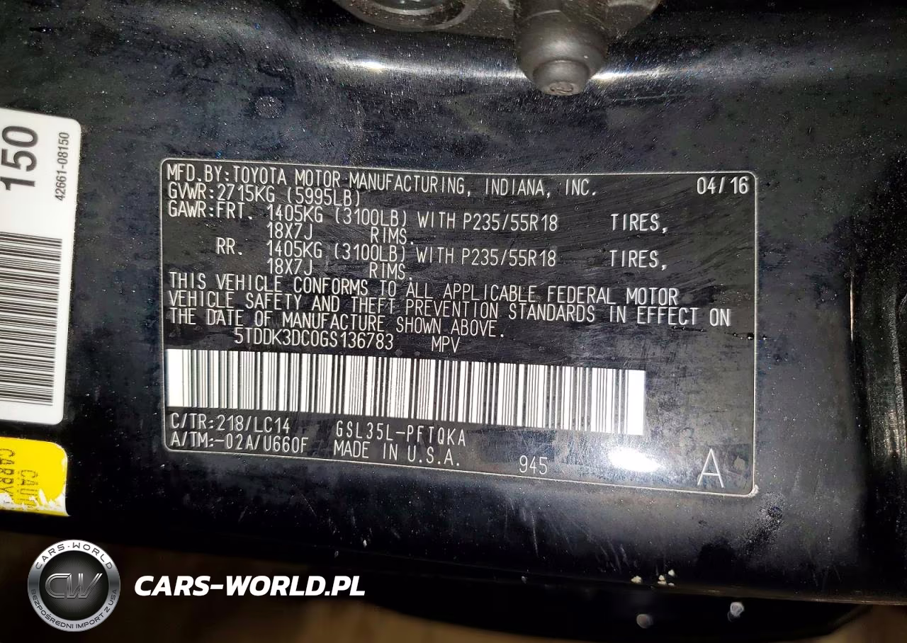 2016 Toyota Sienna Xle 7-Passenger VIN:5TDDK3DC0GS136783 - 13