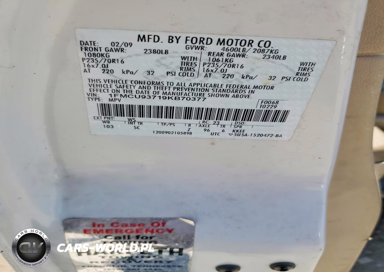 2009 Ford Escape Xlt VIN:1FMCU93719KB70377 - 13