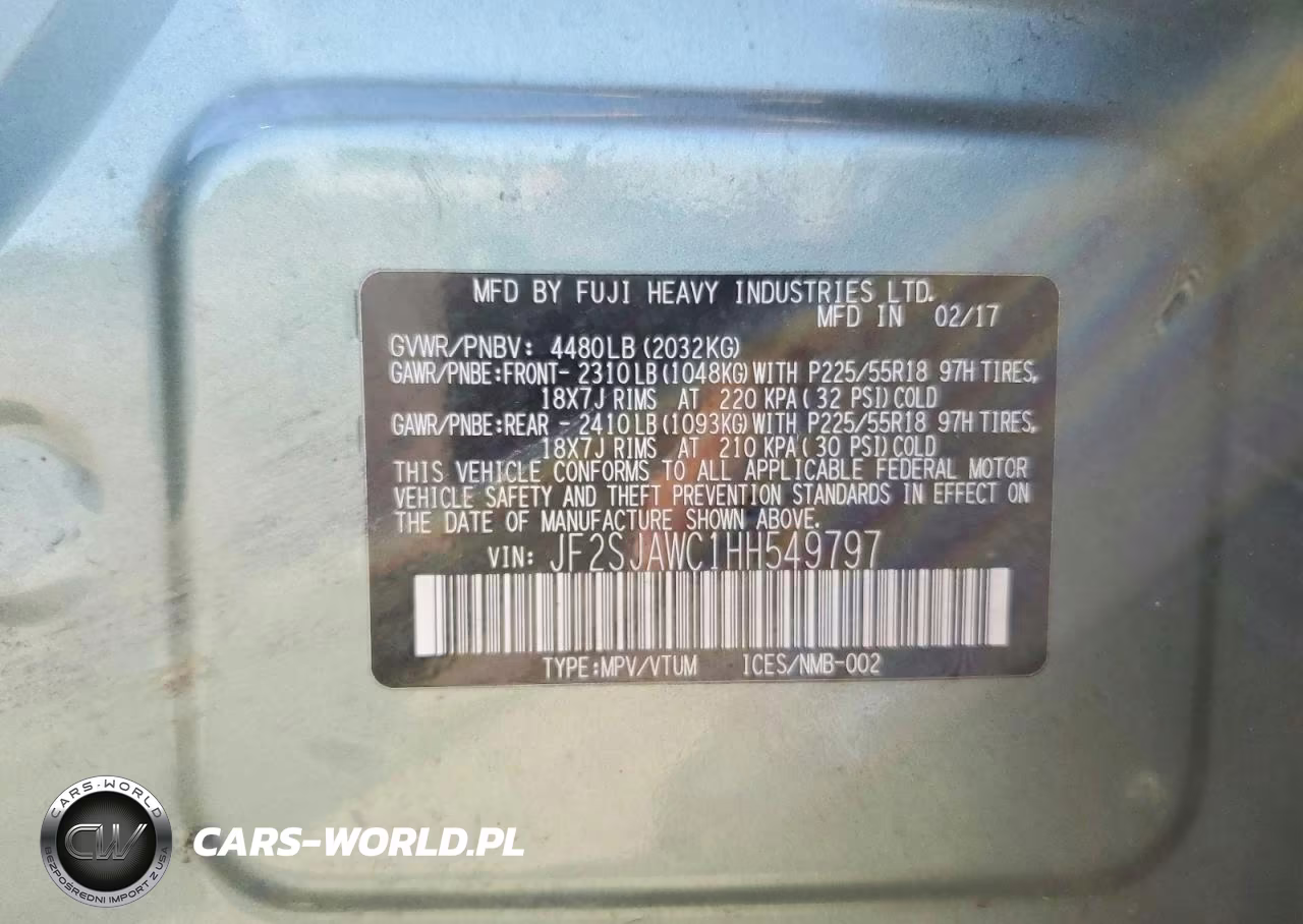 2017 Subaru Forester 2.5I Touring VIN:JF2SJAWC1HH549797 - 12