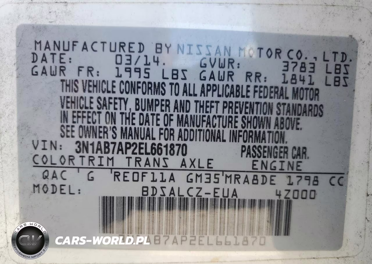 2014 Nissan Sentra S VIN:3N1AB7AP2EL661870 - 13