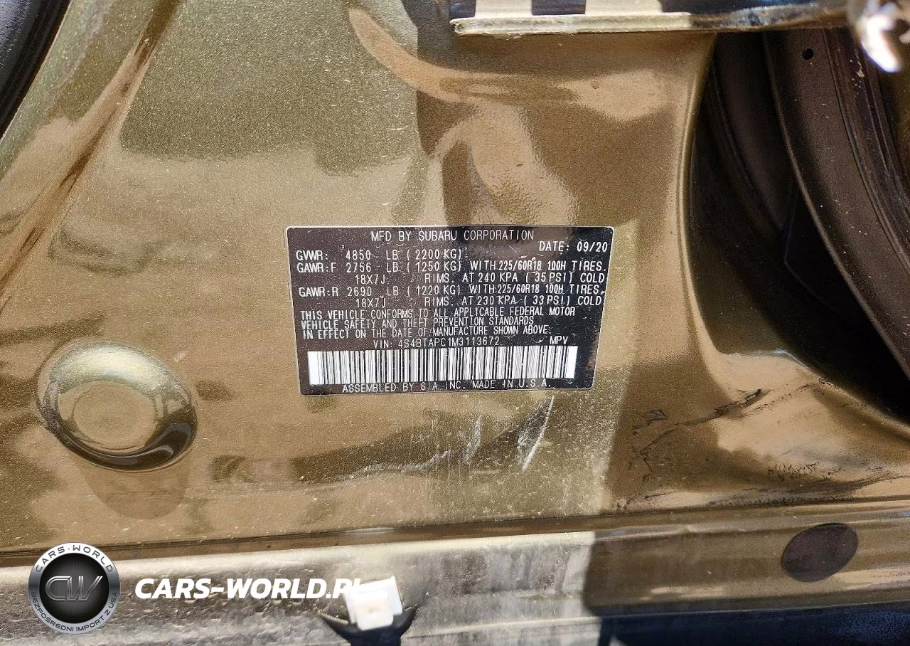 2021 Subaru Outback Touring VIN:4S4BTAPC1M3113672 - 12