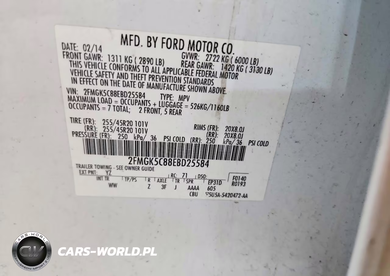 2014 Ford Flex Sel VIN:2FMGK5C88EBD25584 - 13