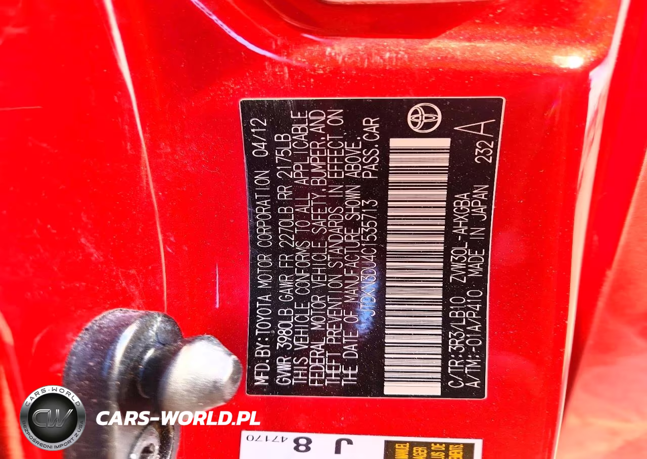 2012 Toyota Prius Four VIN:JTDKN3DU4C1535713 - 12