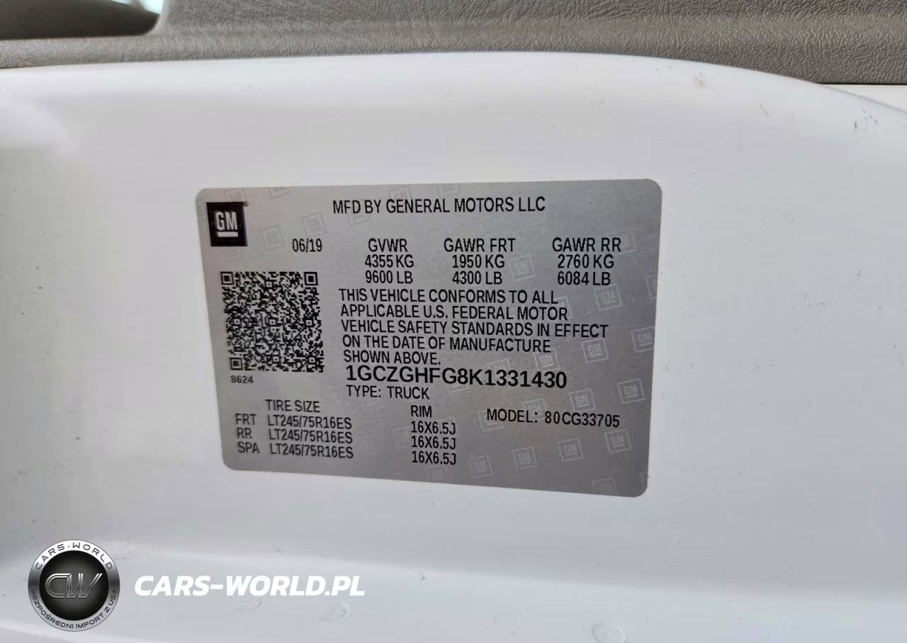 2019 Chevrolet Express G3500 VIN:1GCZGHFG8K1331430 - 13