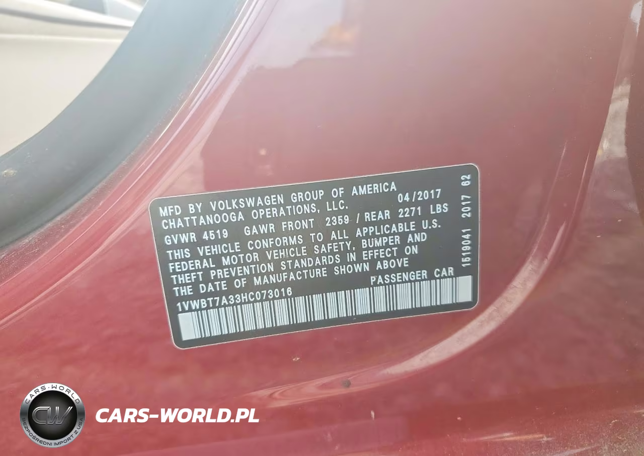 2017 Volkswagen Passat Se VIN:1VWBT7A33HC073016 - 12