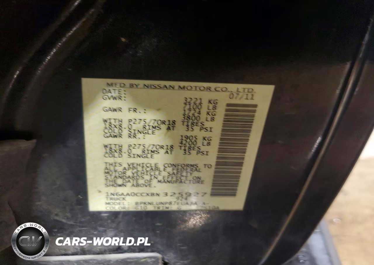 2011 Nissan Titan Sv VIN:1N6AA0CCXBN325927 - 13
